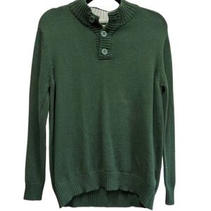 Vintage Cherokee Forest Green Button Neck Sweater Fits women S/XS!